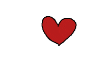 a pixel art drawing of a red heart on a white background .