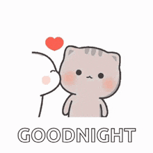 a cartoon cat is kissing a man on the cheek with a heart .