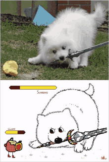Apple Dog GIF - Apple Dog Sword GIFs