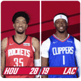 Houston Rockets (28) Vs. Los Angeles Clippers (19) First-second Period Break GIF - Nba Basketball Nba 2021 GIFs