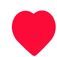 a red heart on a white background with a black outline