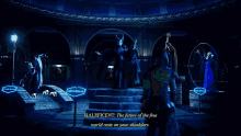 maleficent the future of the free world rests on your shoulders is written on a sign