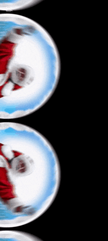 a blurred image of a person in a santa hat