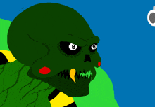 a cartoon drawing of a skull with a gun on its head and the word bonk written below it