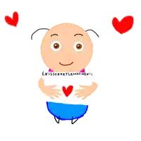a drawing of a person holding a heart that says " enisszertlekkativeni "