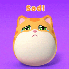 a cartoon cat with a sad look on his face