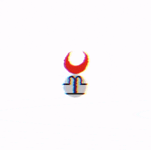 a red background with a white flame coming out of it .