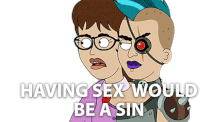 Having Sex Would Be A Sin Mal And Val Sticker - Having Sex Would Be A Sin Mal And Val Farzar Stickers