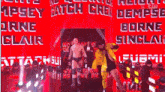 a man in a yellow shirt is walking down a staircase in front of a sign that says heights