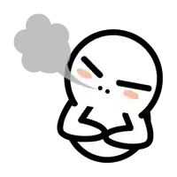a cartoon character with a smoke coming out of his mouth .