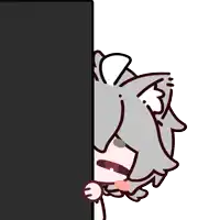 a cartoon of a cat peeking over a black wall