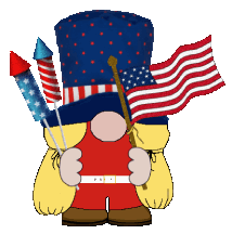 Gnome Patriotic Sticker - Gnome Patriotic Memorial Day Stickers