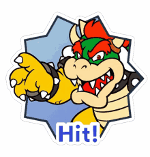 bowser hit mario party sticker