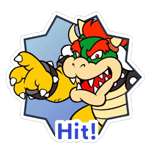 Bowser Hit Sticker - Bowser Hit Mario Party Stickers