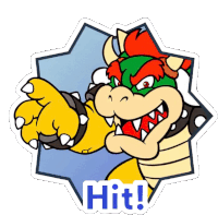 Bowser Hit Sticker - Bowser Hit Mario Party Stickers