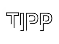 the word tipp is written in black and white on a white background .