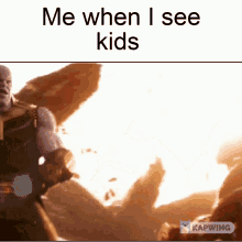 I Punch Kids Thanos GIF