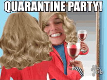 Quarantine Party Smile GIF - Quarantine Party Smile Wine GIFs