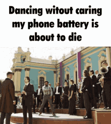 dancing caring phone battery die