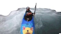 Kayaking Red Bull Sticker - Kayaking Red Bull Rapids Stickers