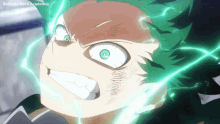 a close up of a person 's face with lightning coming out of it .