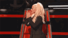 Christina Blows Kisses GIF - The Voice The Voice Season10 Blake Shelton GIFs