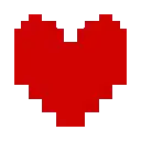 it is a pixel art of a yellow heart .