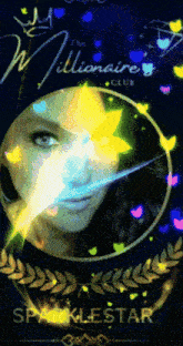 a poster for the millionaire 's club with a woman 's face