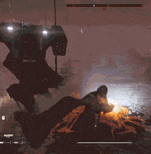 a video game screen shows a robot with the number m2 on the front