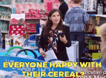 Superstore Amy Sosa GIF - Superstore Amy Sosa Everyone Happy With Their Cereal GIFs
