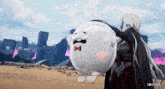 a video game character has a speech bubble that says " aaaagh "
