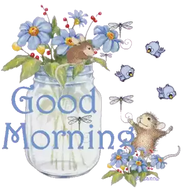 Good Morning Flowers Sticker - Good Morning Flowers Birds Stickers
