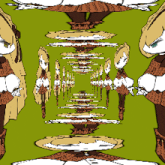 a cartoon drawing of a woman standing in a circle