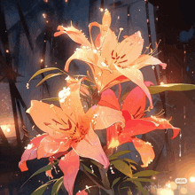 a painting of flowers with a watermark that says ' 小红书 ' on the bottom
