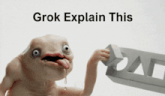 a picture of a monster with the words grok explain this written above it