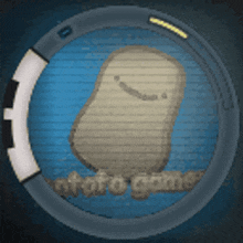 a picture of a potato with a smiling face and the words ataro game