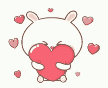 Rabbit Heart GIF - Rabbit Heart Hugging Heart GIFs