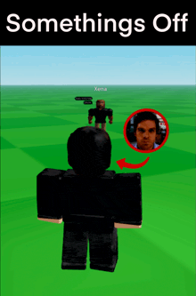 a screenshot of a video game with the words somethings off at the top