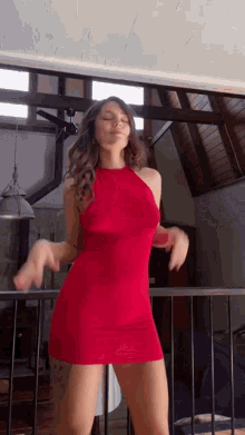 Brunette Red Dress GIF - Brunette Red Dress Dance - Discover & Share GIFs