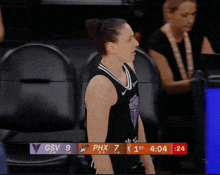 a basketball game is being played between the gsv and the phx