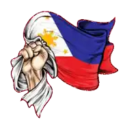 a drawing of a fist waving a flag