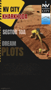 an ad for nv city kharkhoda sector 10a dream plots