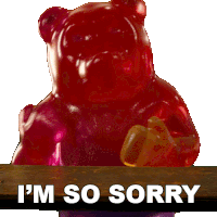 I'M So Sorry Gummy Bear Sticker