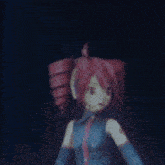a blurred image of a anime girl with red hair