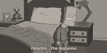 Pazartesi GIF - The Simpsons Bart Simpsons Tired GIFs