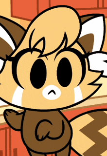 a close up of a cartoon fox with a s on its chest