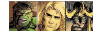 a hulk , loki , and thor are shown in a comic book .