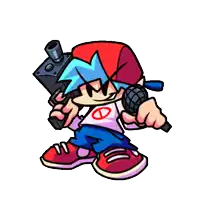 a cartoon character is holding a gun and a microphone .