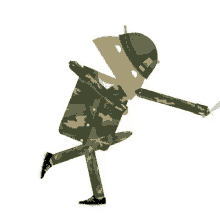 Android Soldier Standing On One Leg GIF - Android Soldier Standing On One Leg Droid It GIFs
