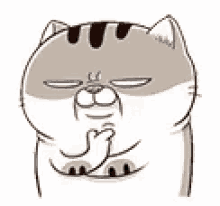 Ami Fat Cat Thinking GIF - Ami Fat Cat Thinking Line Stickers GIFs